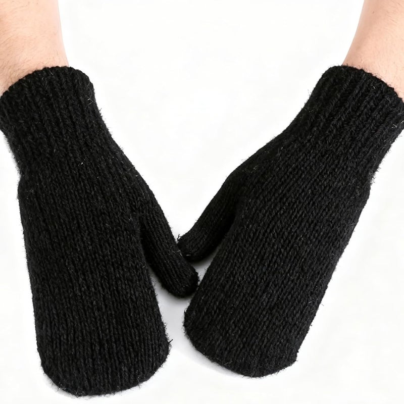 IZUS Women Winter Warm Cold-Weather-Mittens Acrylic-Wool Thick-Knitted-Crochet-Gloves Spring S/M - Image 4